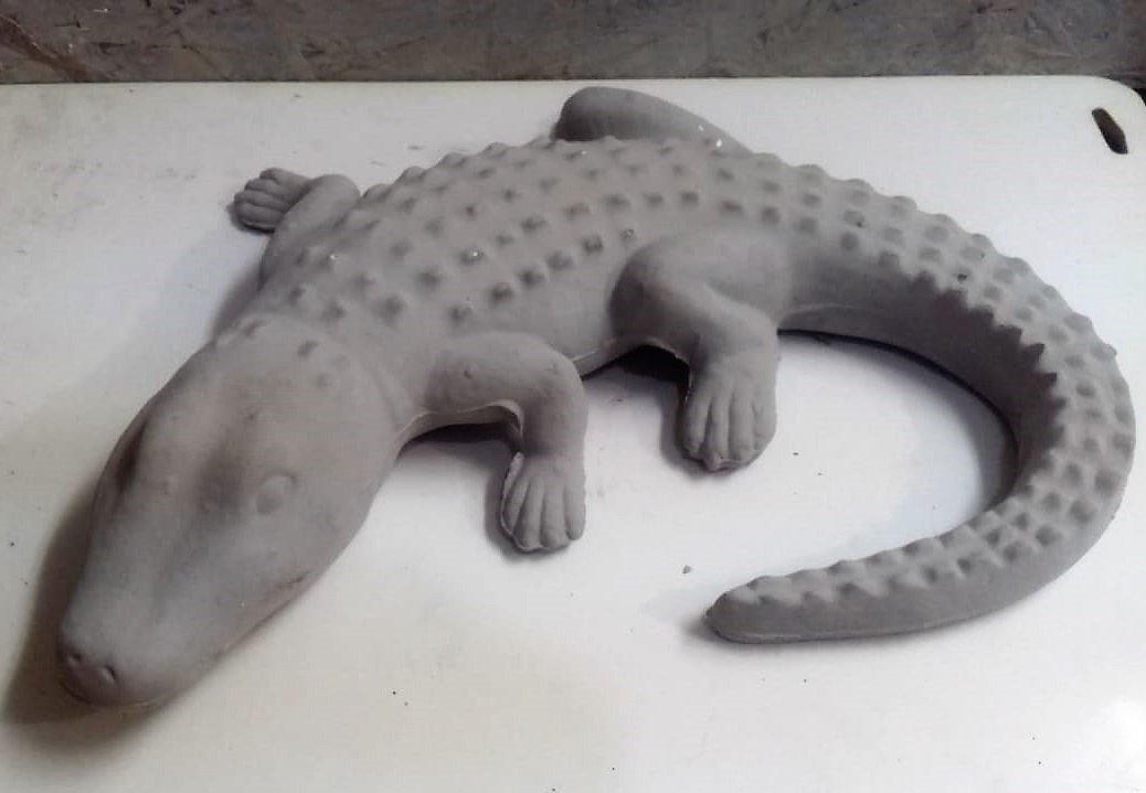 Crocodile greenware